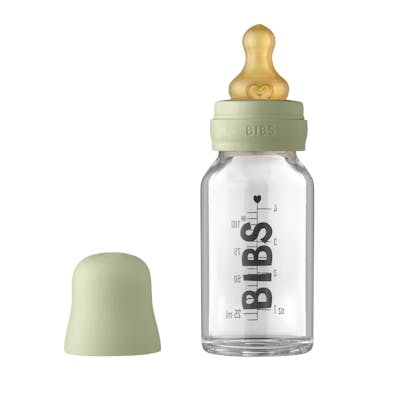 BIBS Baby Glazen Fles Complete Set Latex Sage 110 ml