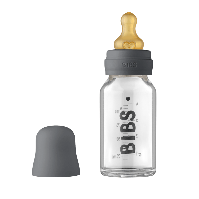 BIBS Baby Glazen Fles Complete Set Latex Iron 110 ml