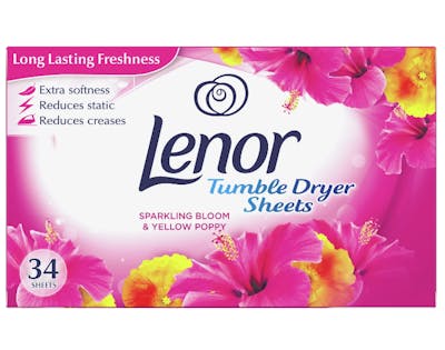 Lenor Tumble Dryer Sheets Sparkling Bloom 34 st