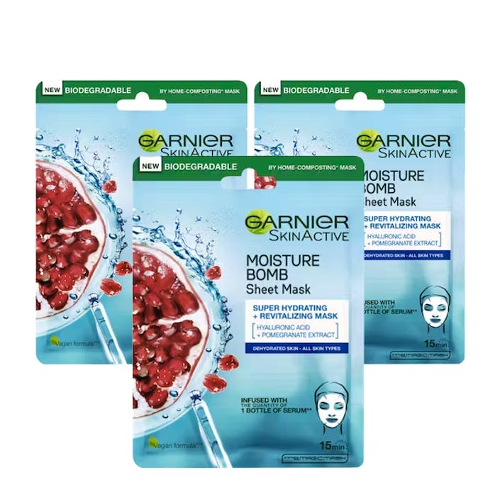 Garnier Skin Active Moisture Bomb Tissue Mask Trio 3 st
