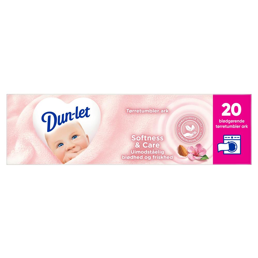 Dun-let Dryer sheets Softness & Care 20 st