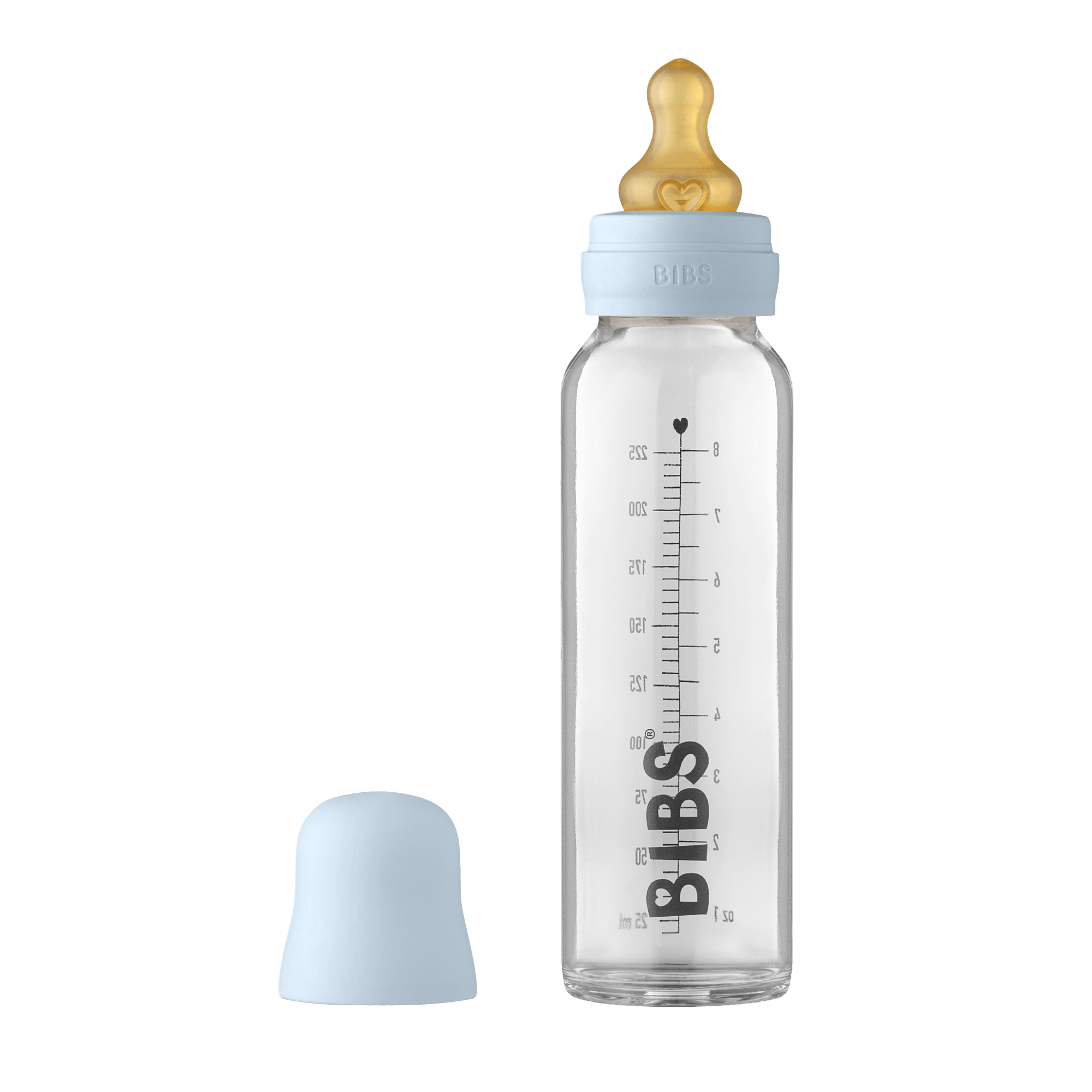 Bibs Baby Glass Bottle Complete Set Latex Baby Blue 225