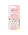 Nail HQ Almond Pearl Glaze Nails 24 pcs + 2 ml