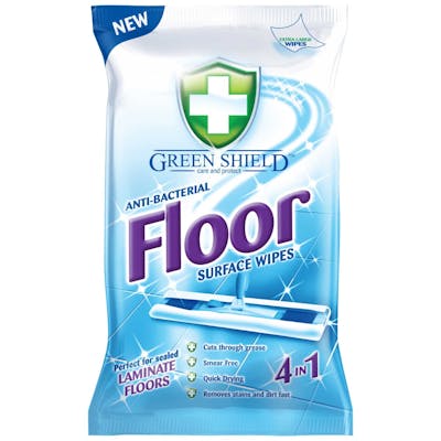 Green Shield Anti-Bacterial Floor Surface XL Wipes 24 stk