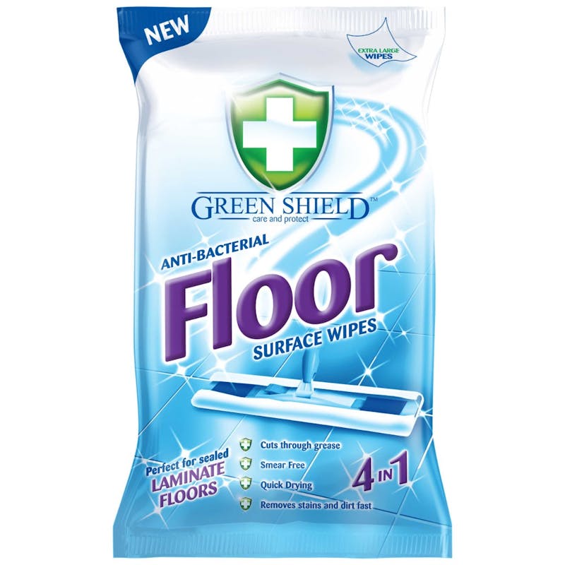 Green Shield Anti-Bacterial Floor Surface XL Wipes 24 kpl