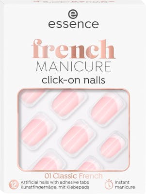 Essence French Mnaicure Click-On Nails 01 Classic French 12 st