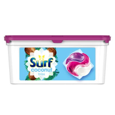 Surf 3 in 1 Coconut Bliss Laundry Washing Capsules 27 stk