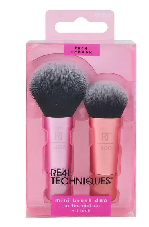 Real Techniques Mini Brush Duo For Foundation & Blush 2 st