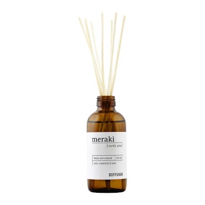 Meraki Diffuser W. 7 Sticks Nordic Pine 120 ml + 7 stk