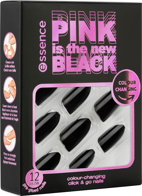 Essence PINK Is The New BLACK Colour-Changing Click &amp; Go Nails 01 12 kpl