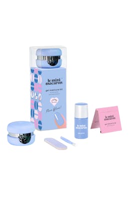 Le mini macaron Gel Manicure Kit Fleur Bleue 8,5 ml + 4 pcs