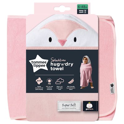 Tommee Tippee Penny the Penguin Grotowel Pink 1 st