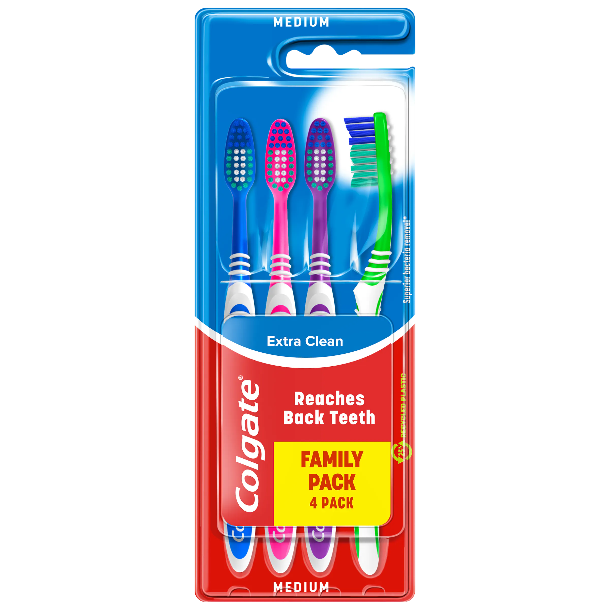 Colgate Extra Clean Toothbrush Medium 4 pcs