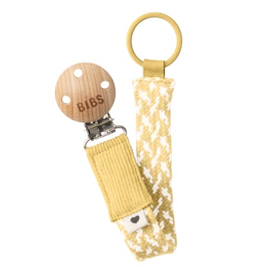 BIBS Pacifier Clip Braided Pale Butter/Ivory 1 pcs