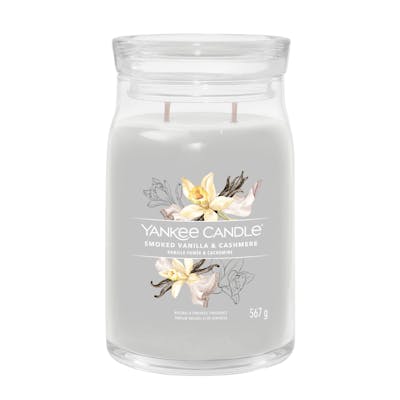 Yankee Candle  Signature Large Candle Siver Smoked Vanilla &amp; Cashmere 567 g