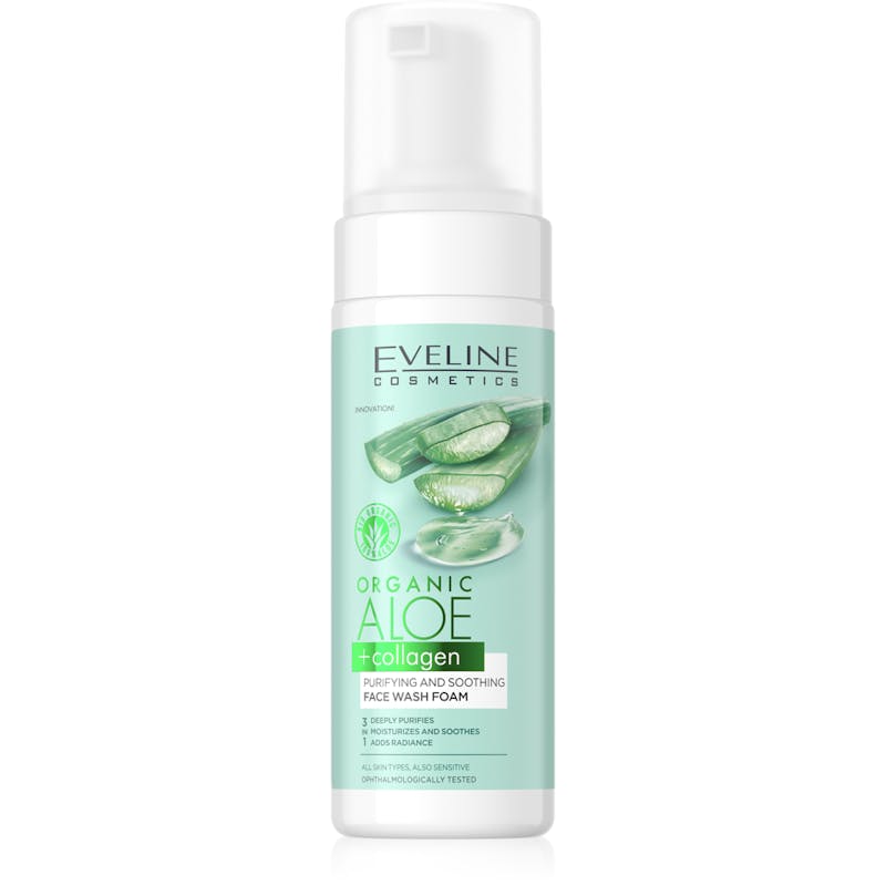 Eveline Organic Aloe + Collagen Purifying And Smoothing Face Wash Foam 150 ml