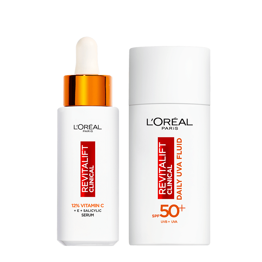 L'Or&eacute;al Paris Revitalift Clinical 12% Vitamin C Serum + Daily Moisturizing Fluid SPF50 30 ml + 50 ml
