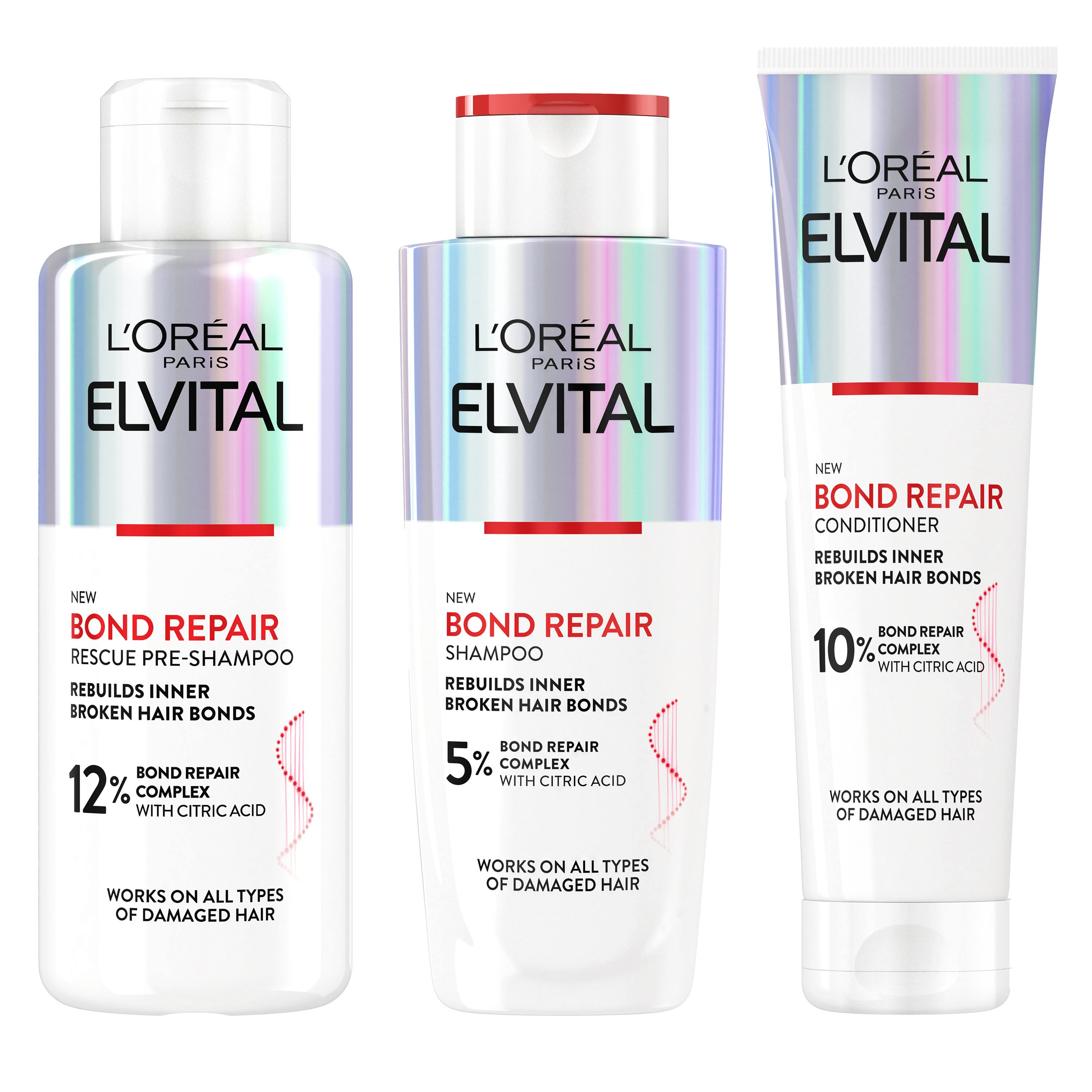 L'Or&eacute;al Paris Elvital Bond Repair Pre-Shampoo, Shampoo & Conditioner 150 ml + 2 x 200 ml