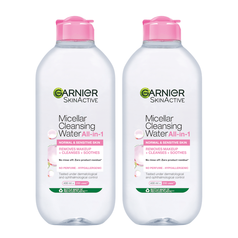 Garnier Skin Active Micellar Cleansing Water Normal &amp; Sensitive Skin 2 x 400 ml
