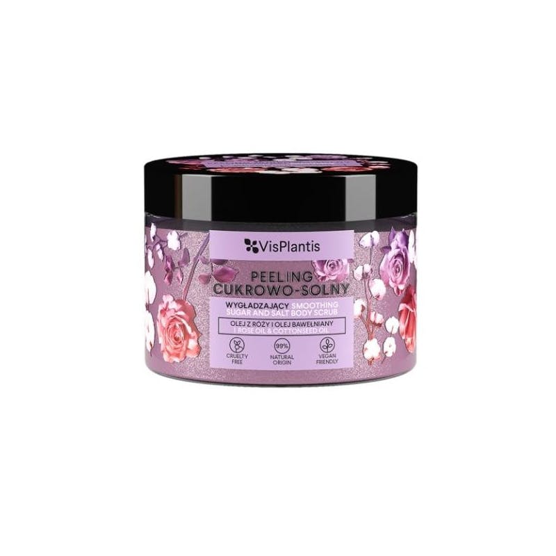 Vis Plantis Smoothing Sugar And Salt Body Scrub, Rose Oil And Cottonseed Oil 350 g