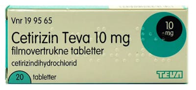 Cetirizin Teva Tabletter 10 mg 20 stk
