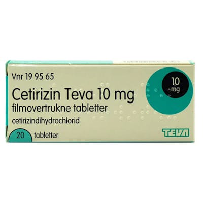 Cetirizin Teva Tabletter 10 mg 20 stk