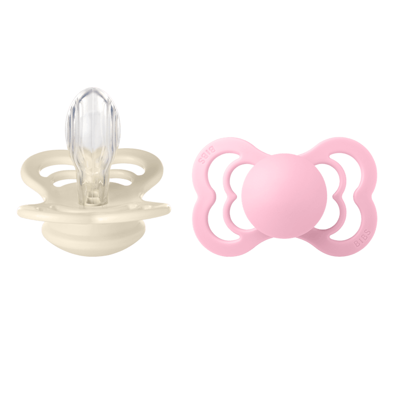 BIBS Supreme 2 Pack Silicone Size 2 Ivory/baby Pink 2 pcs