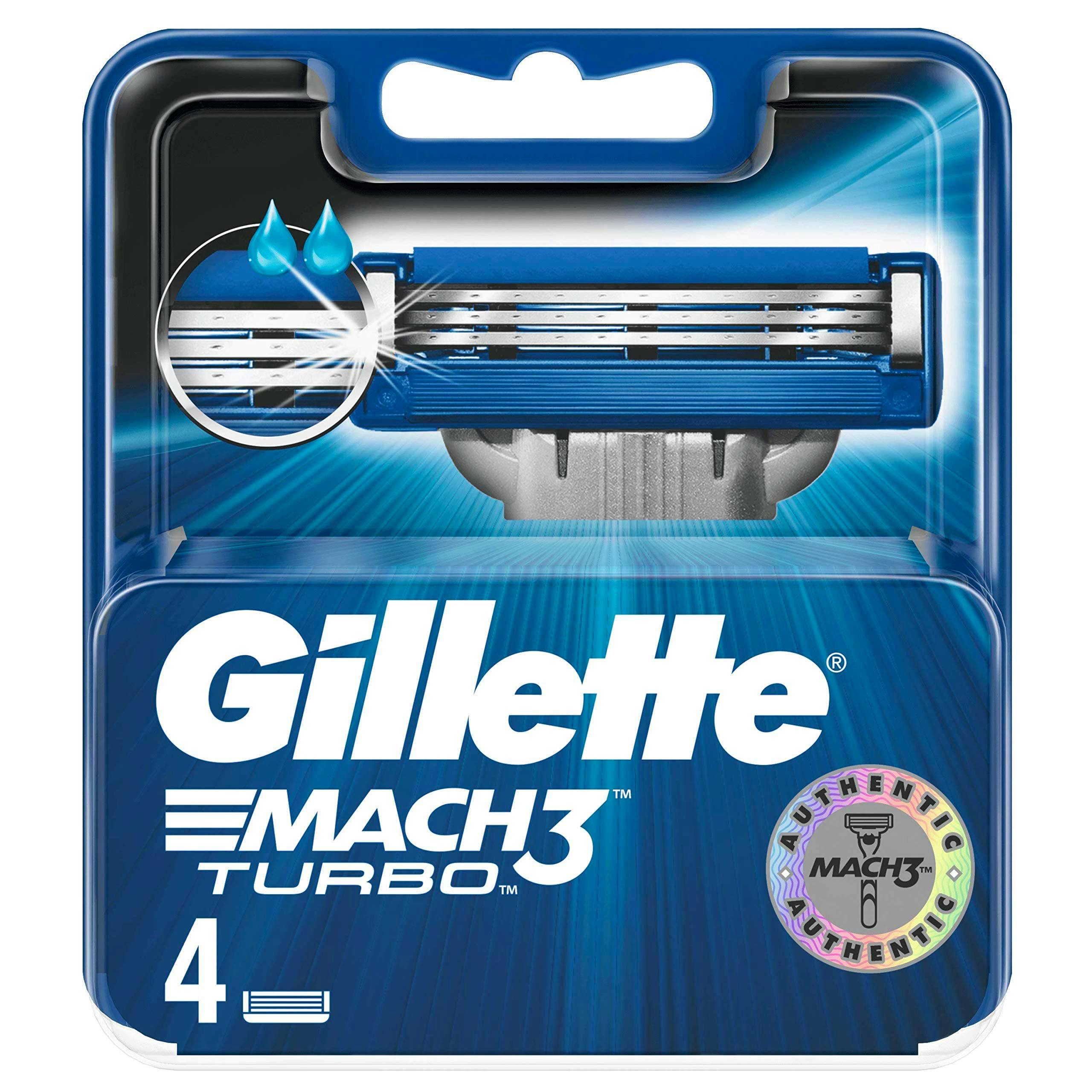 Gillette Mach3 Turbo Barberblade 4 stk