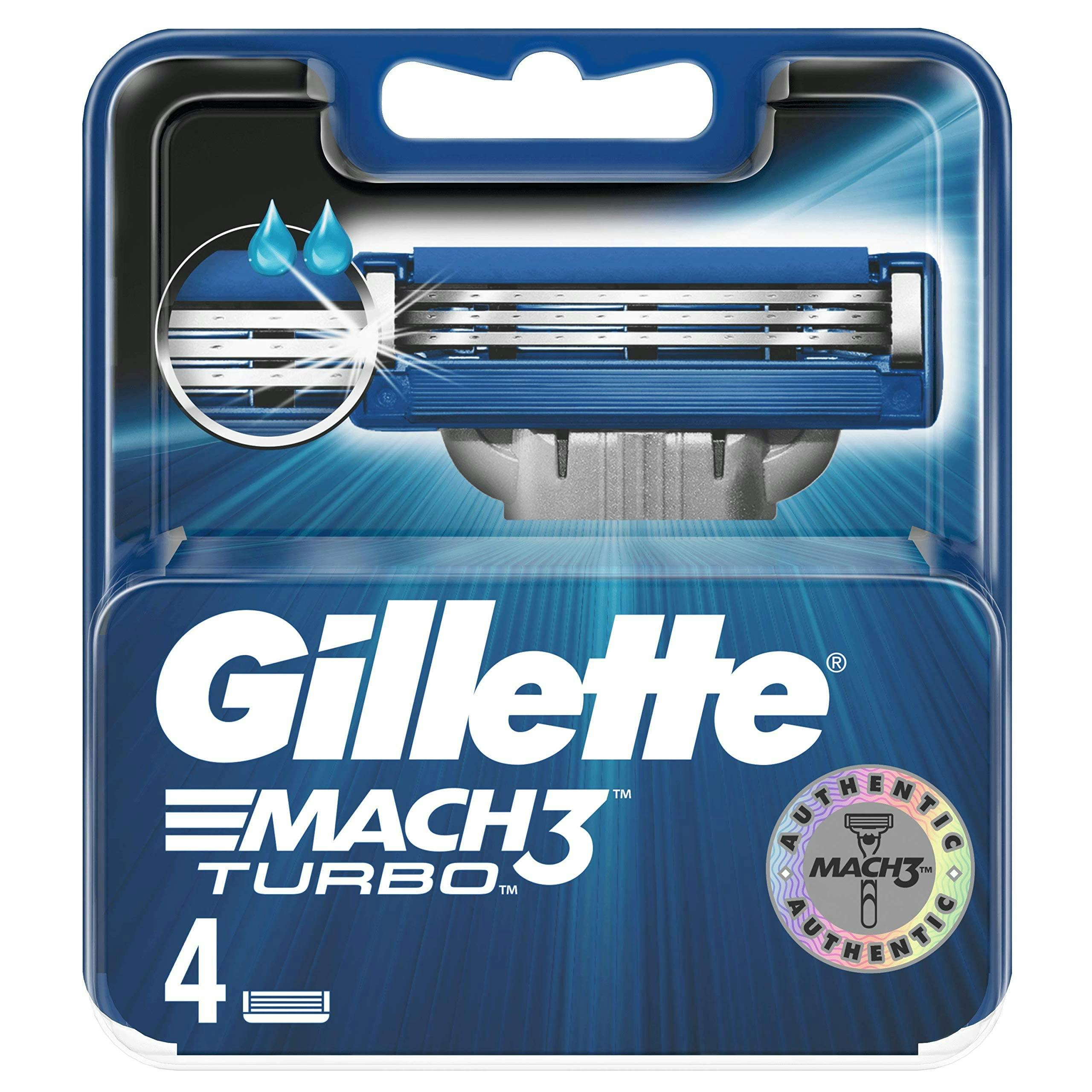 Gillette Mach3 Turbo Rakblad 4 st