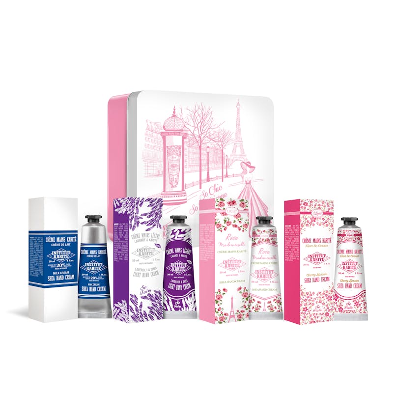 INSTITUT KARITE PARIS Hand Creams Box Milk Cream, Lavender, Cherry Blossom, Rose Mademoiselle 4 x 30 ml