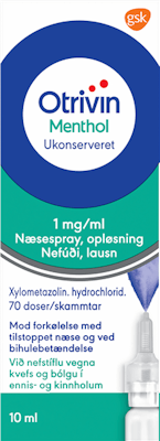 Otrivin Menthol Næsespray 1 mg 10 ml