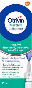 Otrivin Menthol Næsespray 1 mg 10 ml