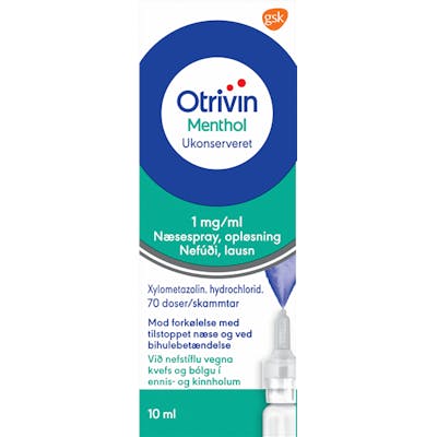 Otrivin Menthol Næsespray 1 mg 10 ml