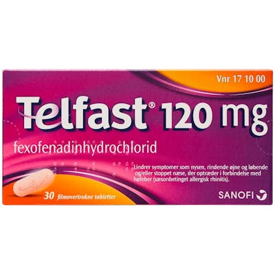 Telfast Tabletter 120 mg 30 stk