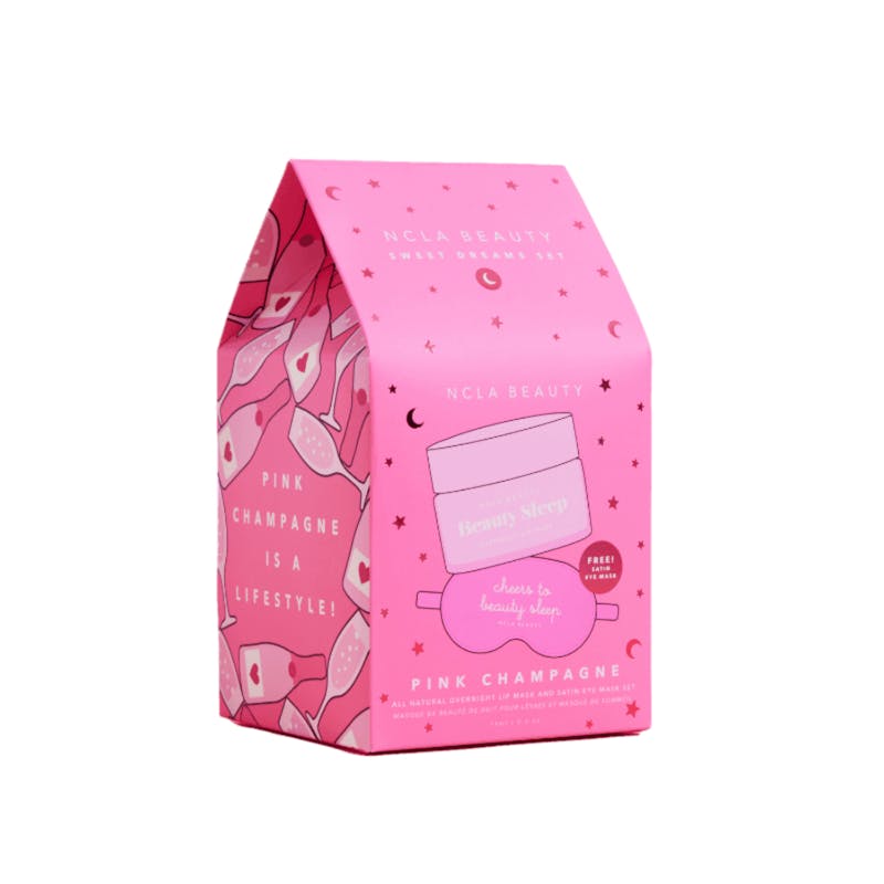 NCLA Beauty Pink Champagne Lip Mask Gift Set 15 ml + 1 pcs