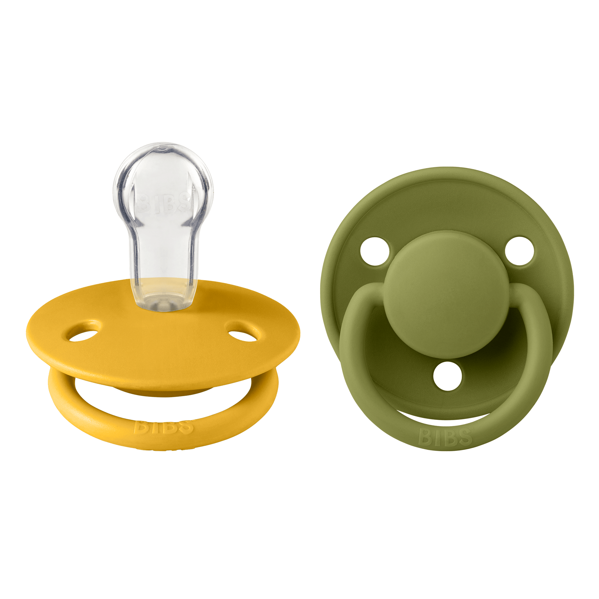BIBS De Lux 2 PACK Silicone Onesize Honey Bee/Olive 2 st