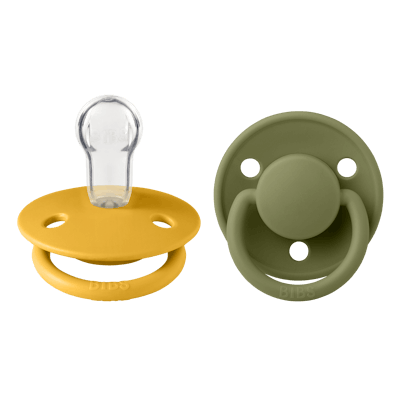 BIBS De Lux 2 PACK Silicone Onesize Honey Bee/Olive 2 pcs