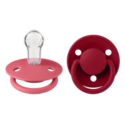 BIBS De Lux 2 PACK Silicone Onesize Coral/Ruby 2 stk