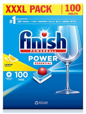 Finish All In One Deep Clean Powerball Dishwasher Lemon Sparkle 100 stk