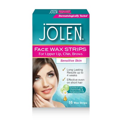 Jolen Facial Wax Strips Sensitive Skin 16 kpl