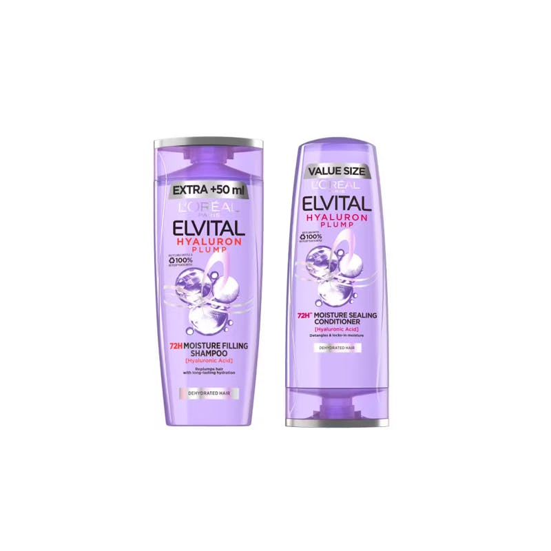 L&#039;Oréal Paris Elvital Hyaluron Plump Shampoo &amp; Conditioner 500 ml + 400 ml
