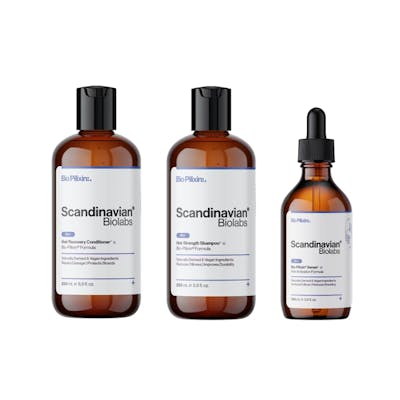 Scandinavian Biolabs Bio-Pilixin Hair Activation Serum &amp; Hair Strength Shampoo + Conditioner For Men 100 ml + 2 x 250 ml