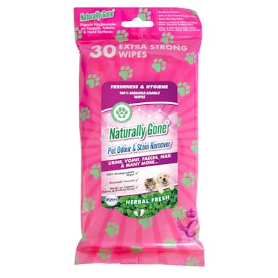 Airpure Naturally Gone Pet Odour &amp; Stain Remover Wipes 30 st