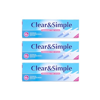 Clear &amp; Simple  Pregnancy Test Sticks 3 x 2 kpl