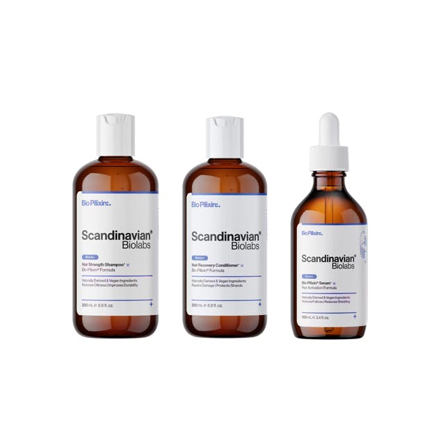 Scandinavian Biolabs Bio-Pilixin Hair Activation Serum & Hair Strength Shampoo + Conditioner For Women 100 ml + 2 x 250 ml