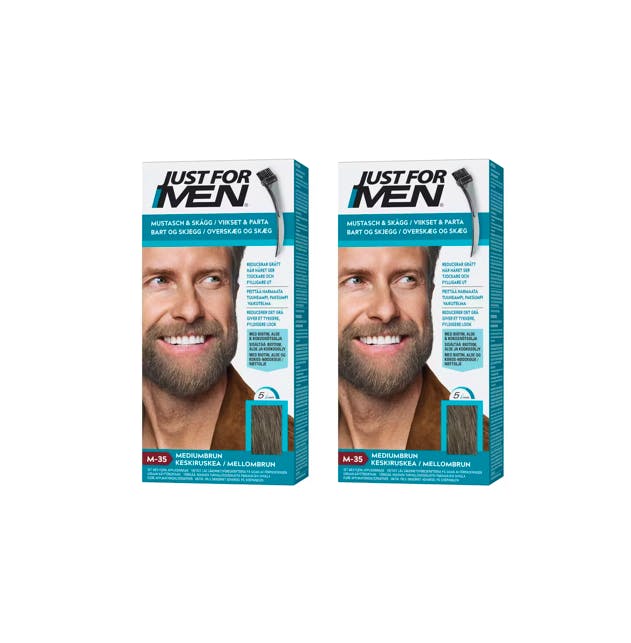 Just For Men Moustache & Beard M-35 Medium Brown 2 x 55 g