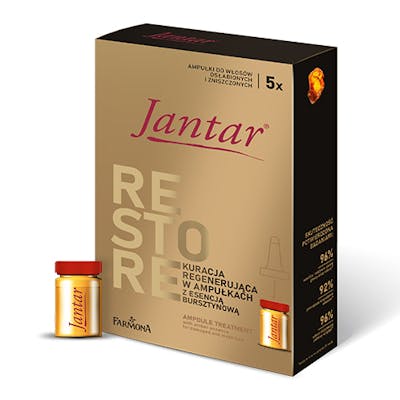 Jantar Ampoule Treatment With Amber Essence For Damaged And Weak Hair 5 x 5 ml