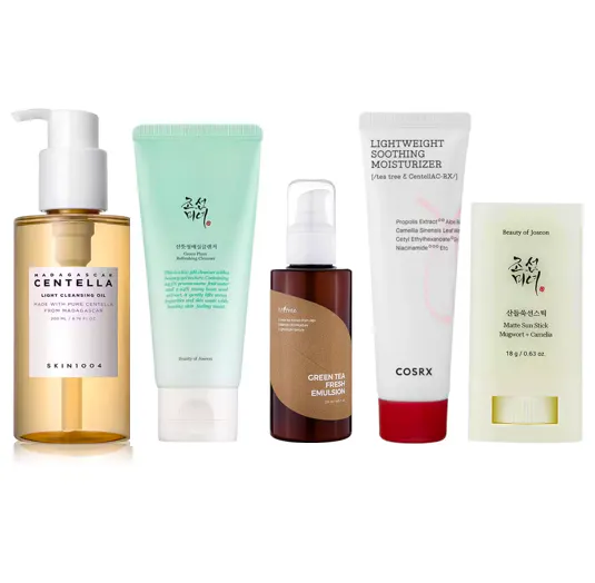 Luxplus K-Beauty Set: Routine For Oily Skin 200 ml + 100 ml + 120 ml + 80 ml + 18 g