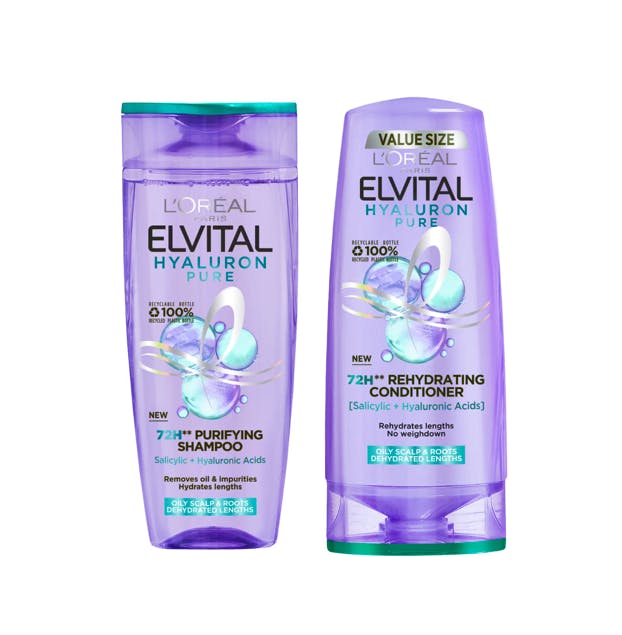 L'Oréal Paris Elvital Hyaluron Pure Shampoo & Conditioner 250 ml + 200 ml