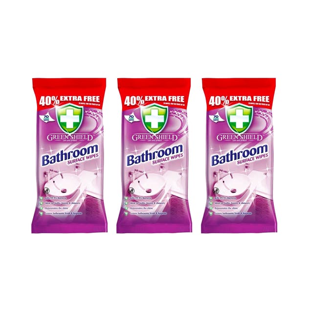 Green Shield Bathroom Surface Wipes 3 x 70 stk